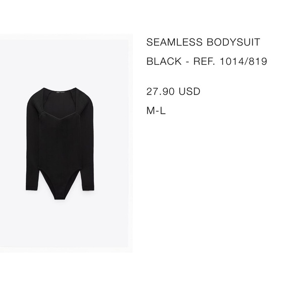 Zara Tops Zara Seamless Black Bodysuit Poshmark